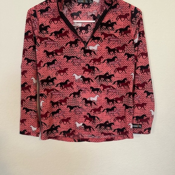 Kerrits Large Kids On Course Quarter Zip Equestrian Light Weight Tech Top - Picture 5 of 9